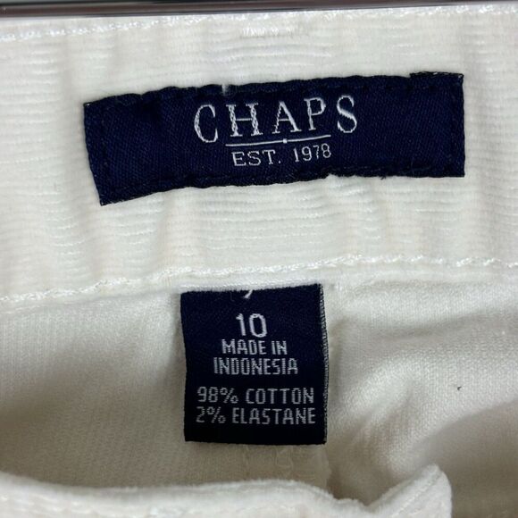 Chaps Stretch Corduroy Pants Ivory Womens 10 Fall Winter Office Casual Workwear - Picture 10 of 12